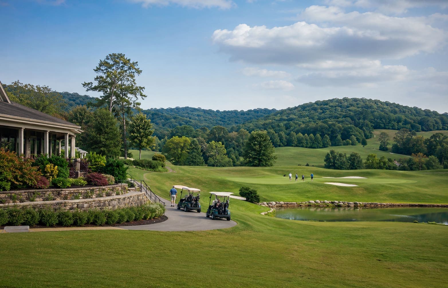 Golf course and clubhouse
